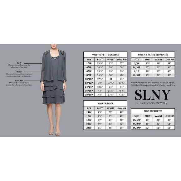 S.L. Fashions Women's Long Sleevless Column Dress With Shoulder Detail And Slit - Picture 3 of 3